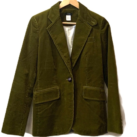 J Crew Corduroy Blazer Olive Green 